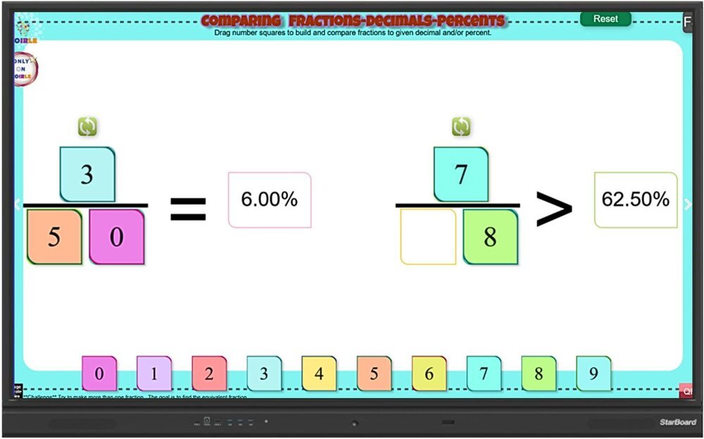Coirle interactive activity on an EduBoard display