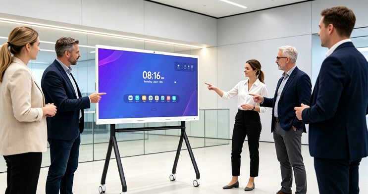 Mobile stand setup for training rooms and business collaboration